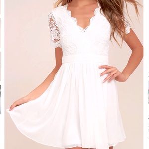 Lulu’s White Lace Skater Dress